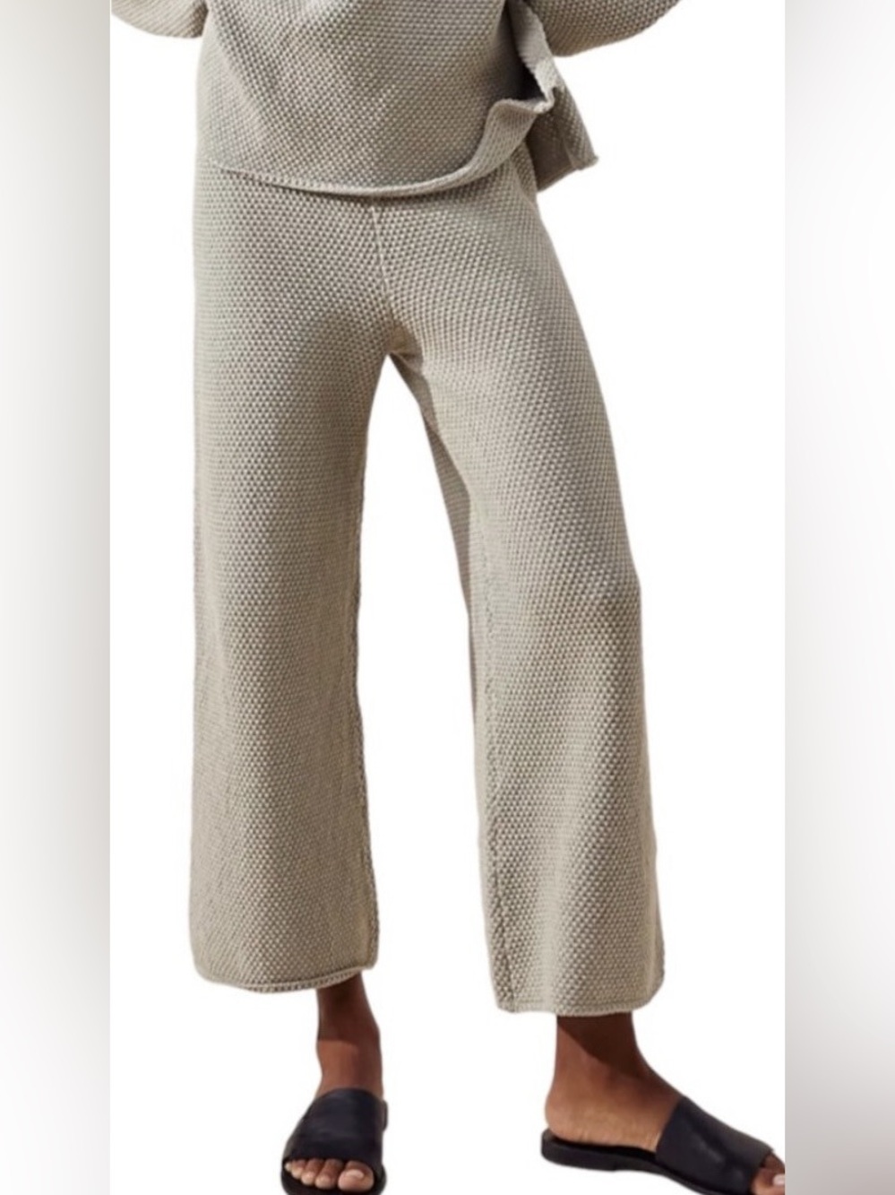 Free People Beach Knit Wide Leg Cropped Pants
